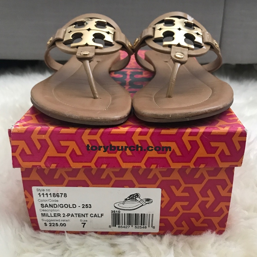 Tory Burch Miller 2 Metal Logo Sandal